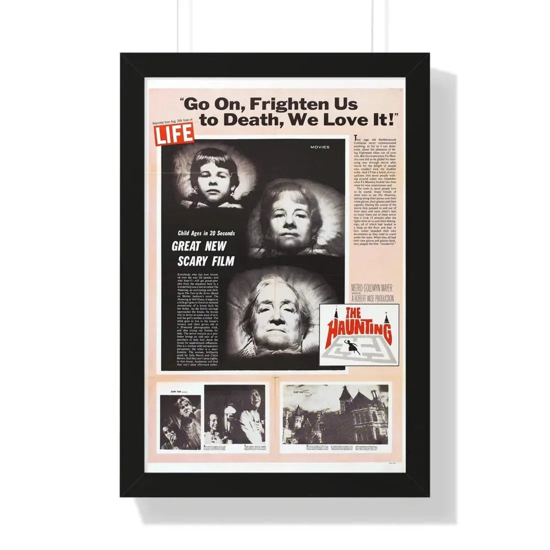 THE HAUNTING (TEASER) 1963 - Framed Movie Poster 16″ x 24″ Black - The Sticker Space