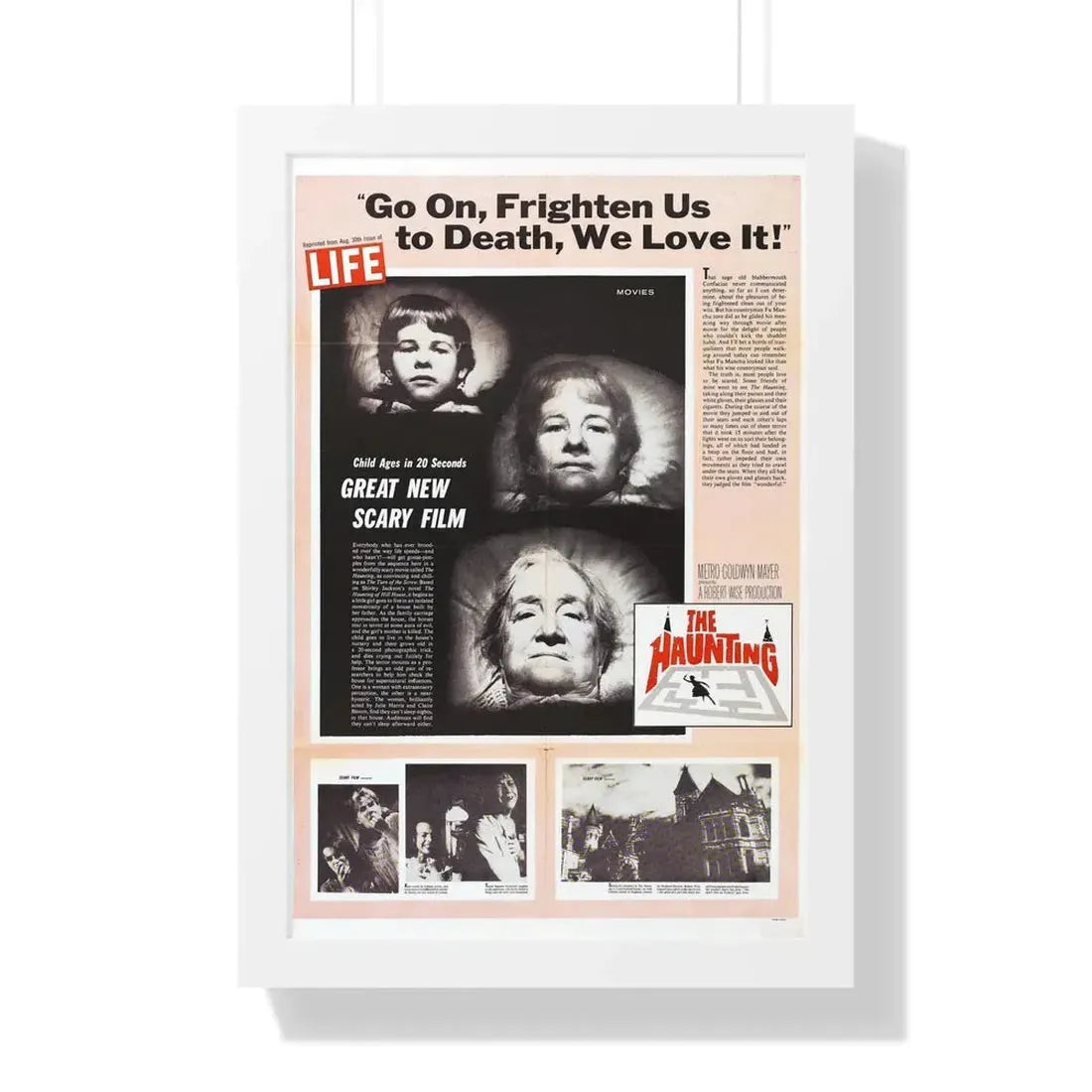 THE HAUNTING (TEASER) 1963 - Framed Movie Poster 16″ x 24″ White - The Sticker Space