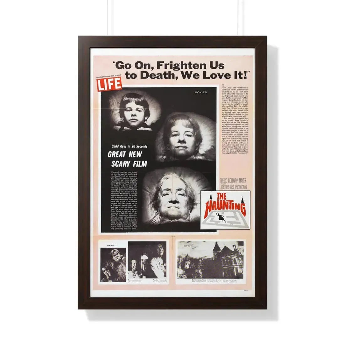 THE HAUNTING (TEASER) 1963 - Framed Movie Poster 20" x 30" Walnut - The Sticker Space