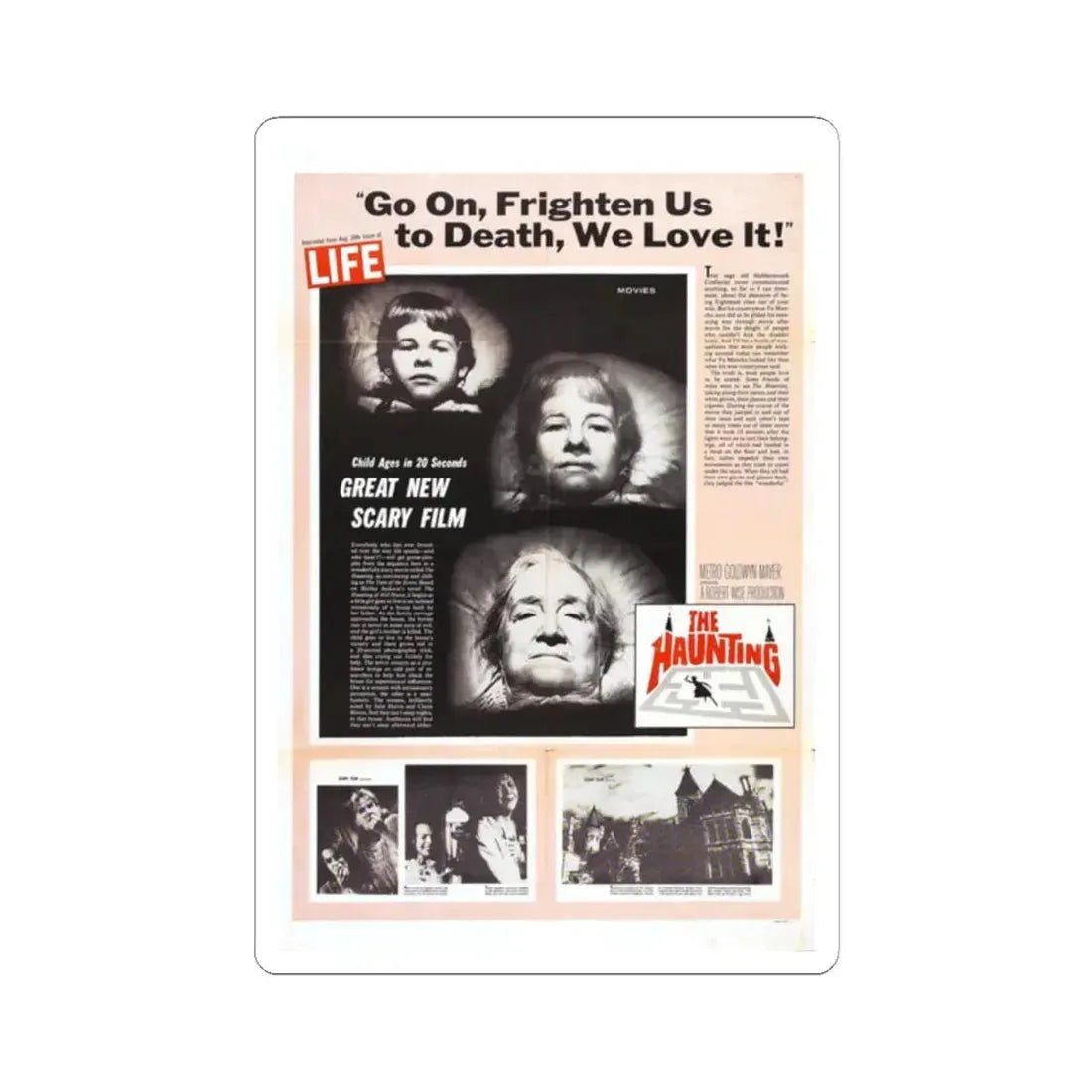 THE HAUNTING (TEASER) 1963 Movie Poster - STICKER Vinyl Kiss-Cut Decal 2 Inch White - The Sticker Space