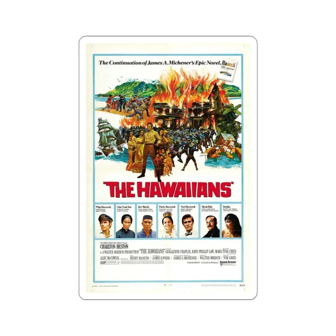 The Hawaiians 1970 Movie Poster - STICKER Vinyl Kiss-Cut Decal 4 Inch White - The Sticker Space