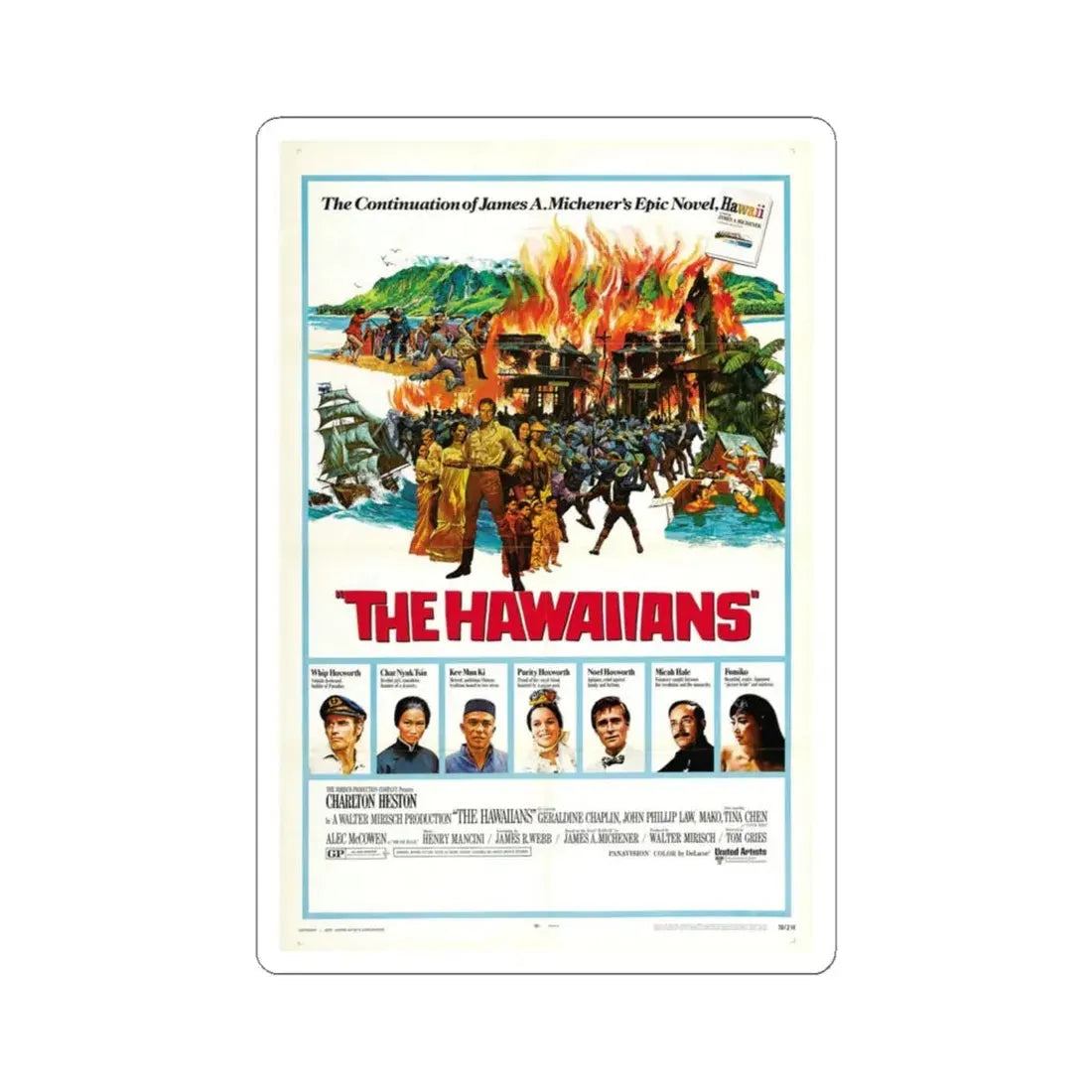The Hawaiians 1970 Movie Poster - STICKER Vinyl Kiss-Cut Decal 6 Inch White - The Sticker Space