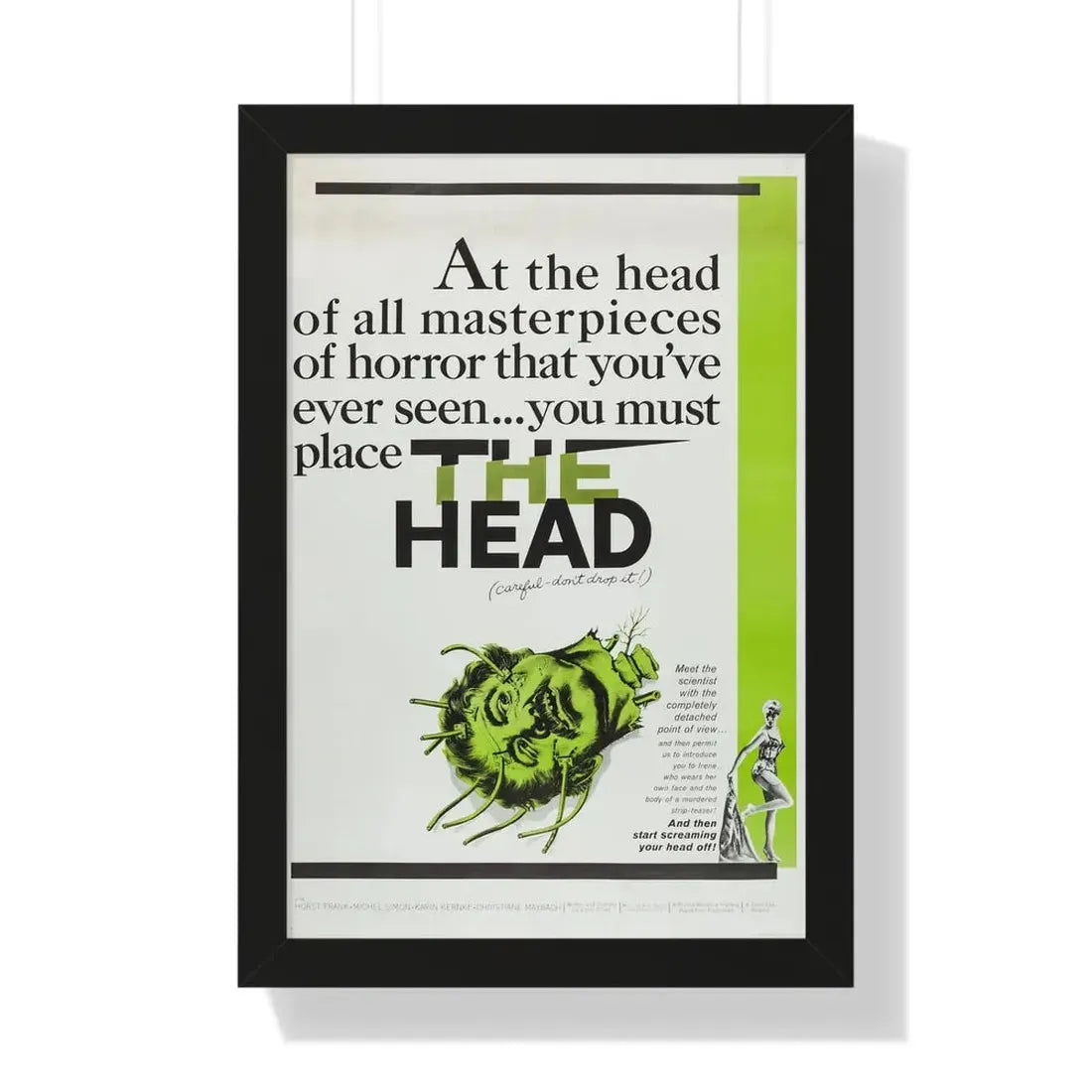 THE HEAD 1959 - Framed Movie Poster 16″ x 24″ Black - The Sticker Space