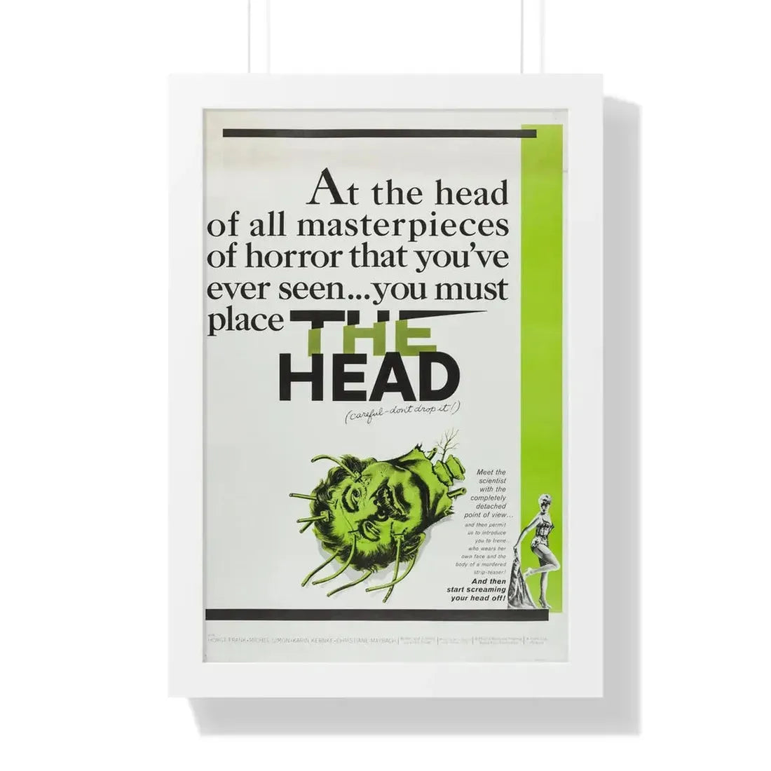 THE HEAD 1959 - Framed Movie Poster 16″ x 24″ White - The Sticker Space