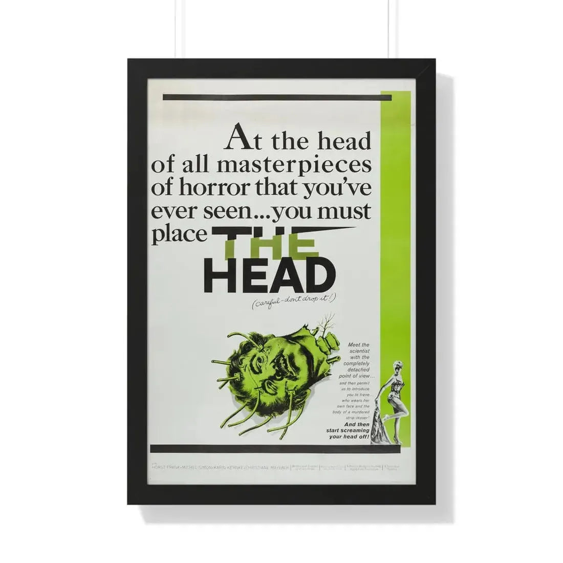 THE HEAD 1959 - Framed Movie Poster 20" x 30" Black - The Sticker Space