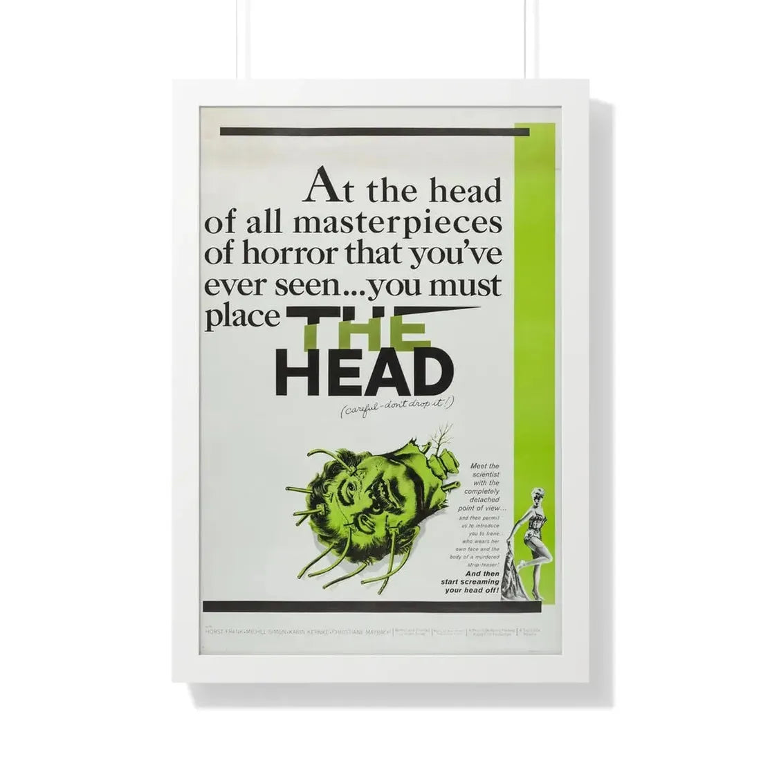 THE HEAD 1959 - Framed Movie Poster 20" x 30" White - The Sticker Space