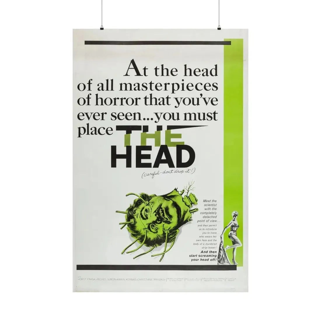 THE HEAD 1959 - Paper Movie Poster 36" x 54" Matte - The Sticker Space