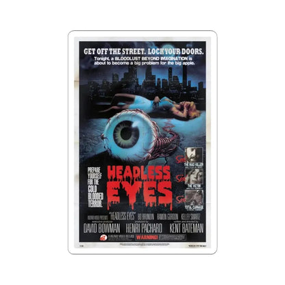 THE HEADLESS EYES 1971 Movie Poster - STICKER Vinyl Kiss-Cut Decal 6 Inch White - The Sticker Space