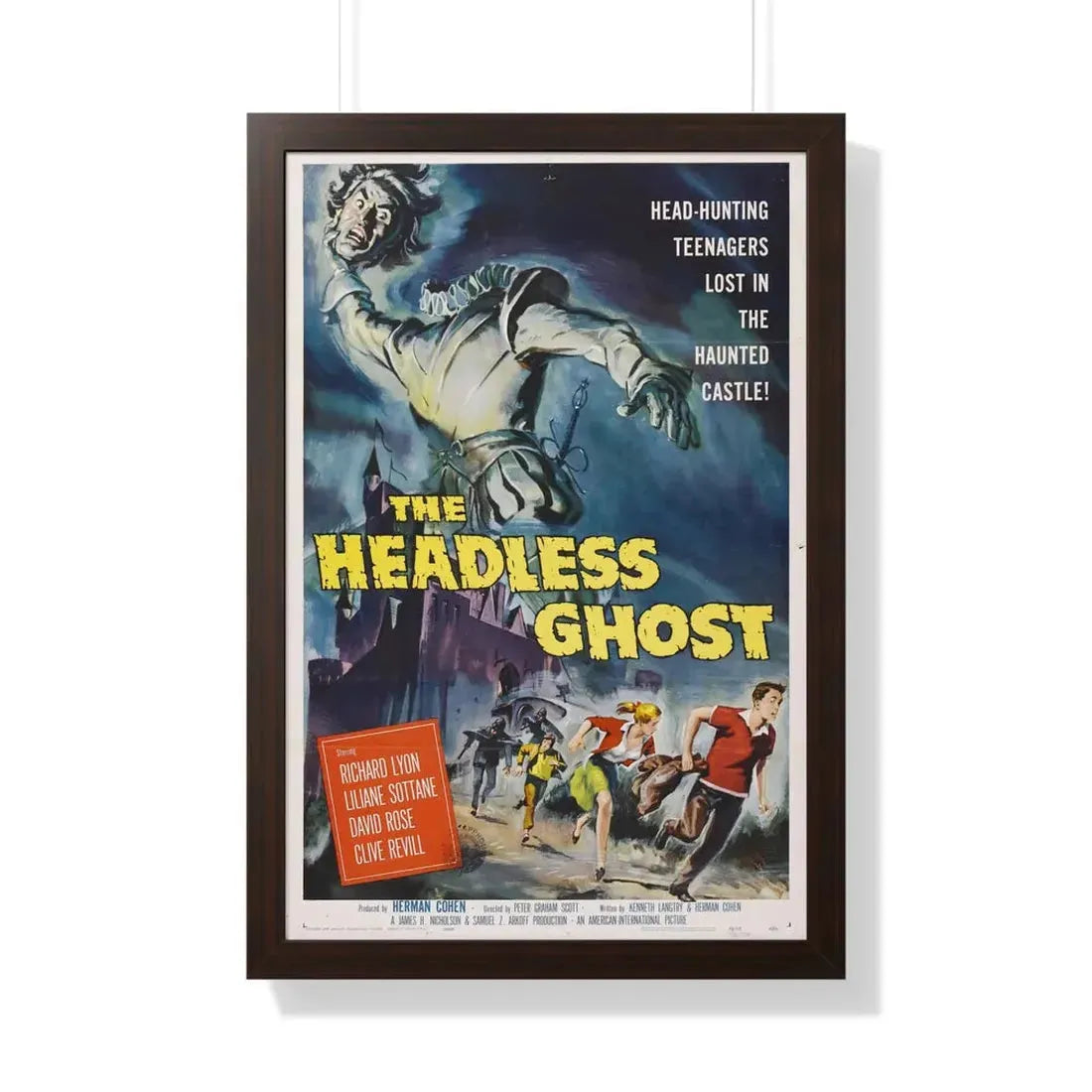THE HEADLESS GHOST 1959 - Framed Movie Poster 20" x 30" Walnut - The Sticker Space