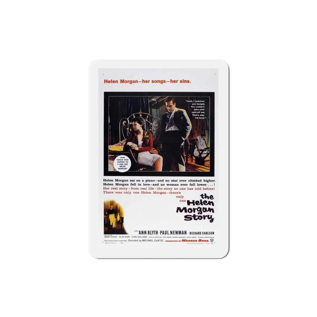 The Helen Morgan Story 1957 Movie Poster Refrigerator Magnet 3 Inch - The Sticker Space