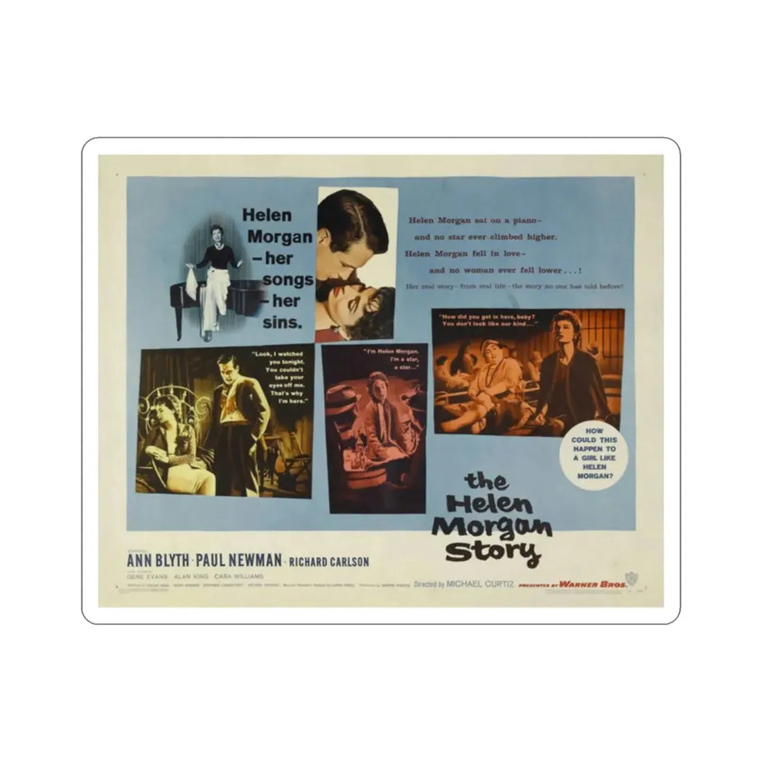 The Helen Morgan Story 1957 v2 Movie Poster STICKER Vinyl Die-Cut Decal 2 Inch - The Sticker Space