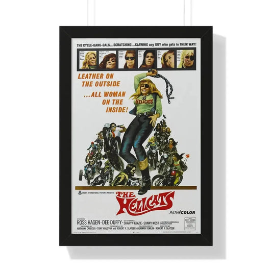 THE HELLCATS 1968 - Framed Movie Poster 16″ x 24″ Black - The Sticker Space