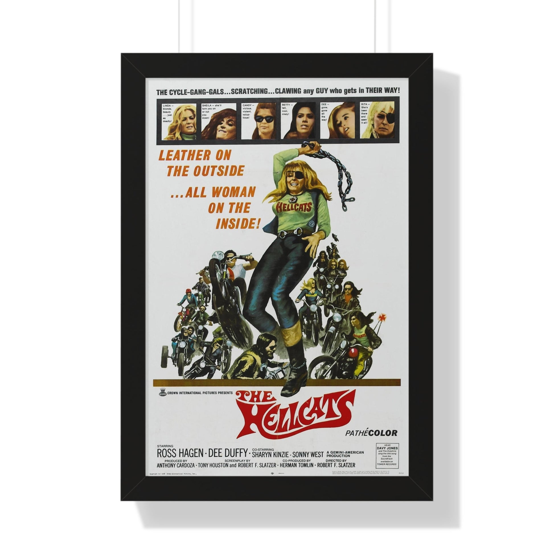 THE HELLCATS 1968 - Framed Movie Poster-16″ x 24″-The Sticker Space