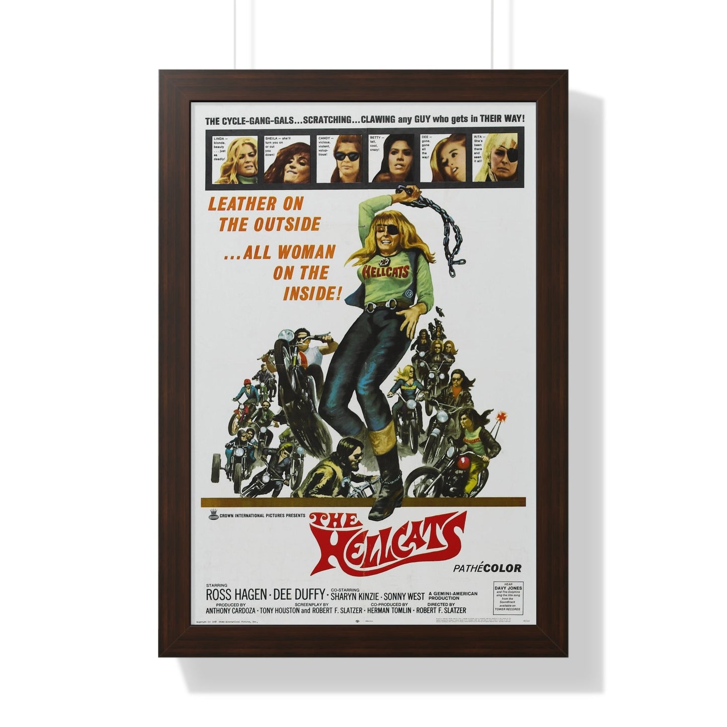 THE HELLCATS 1968 - Framed Movie Poster-16″ x 24″-The Sticker Space