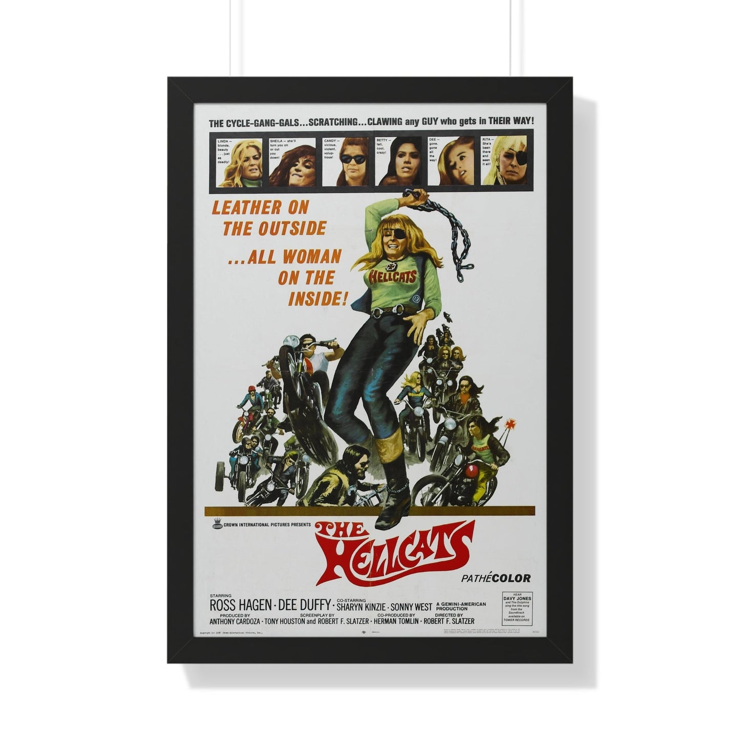 THE HELLCATS 1968 - Framed Movie Poster-20" x 30"-The Sticker Space