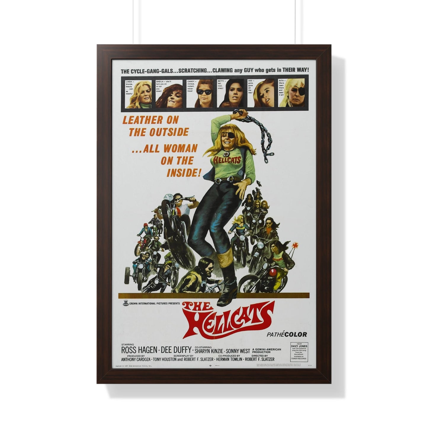 THE HELLCATS 1968 - Framed Movie Poster-20" x 30"-The Sticker Space