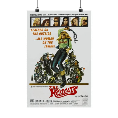 THE HELLCATS 1968 - Paper Movie Poster 12″ x 18″ Matte - The Sticker Space