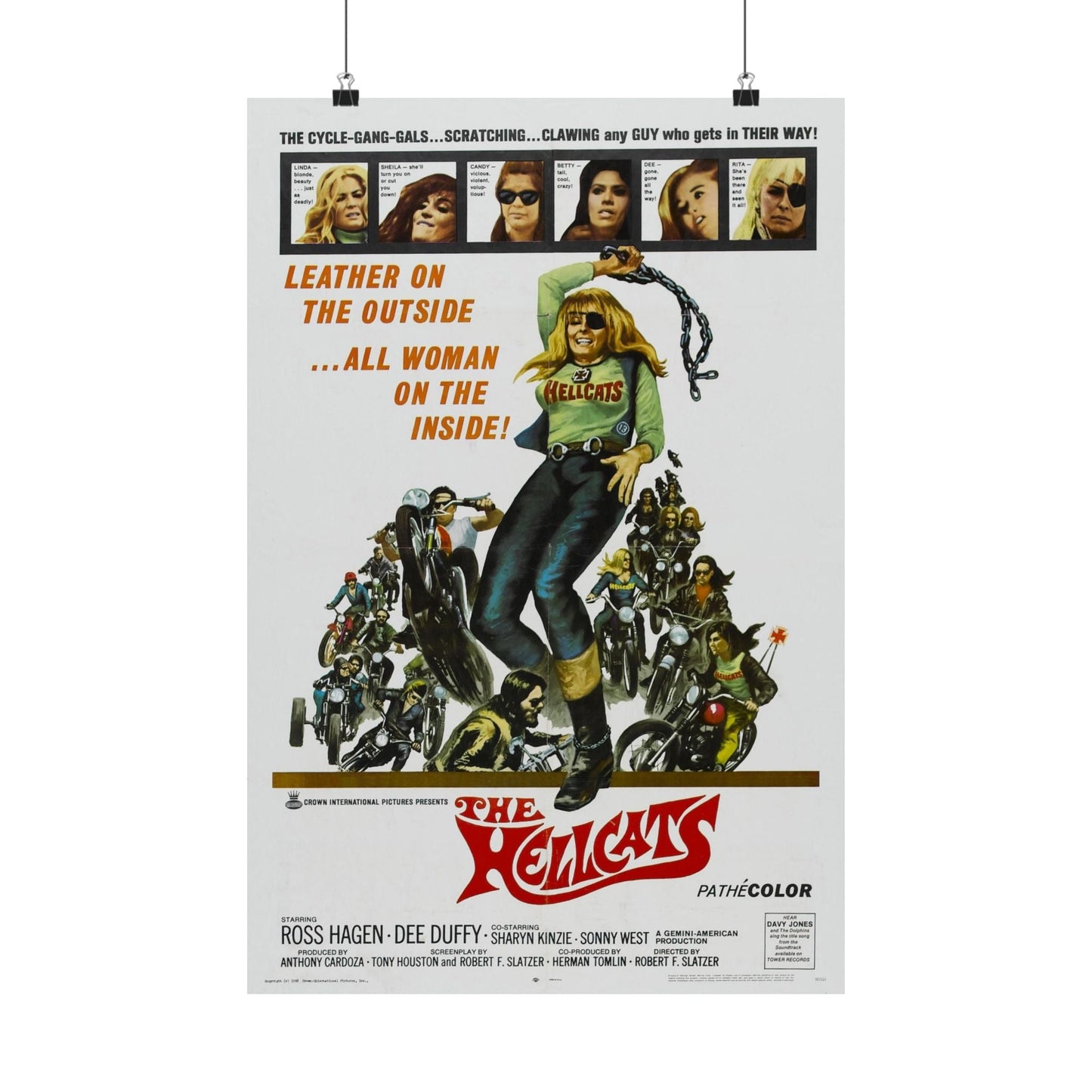 THE HELLCATS 1968 - Paper Movie Poster-16″ x 24″-The Sticker Space