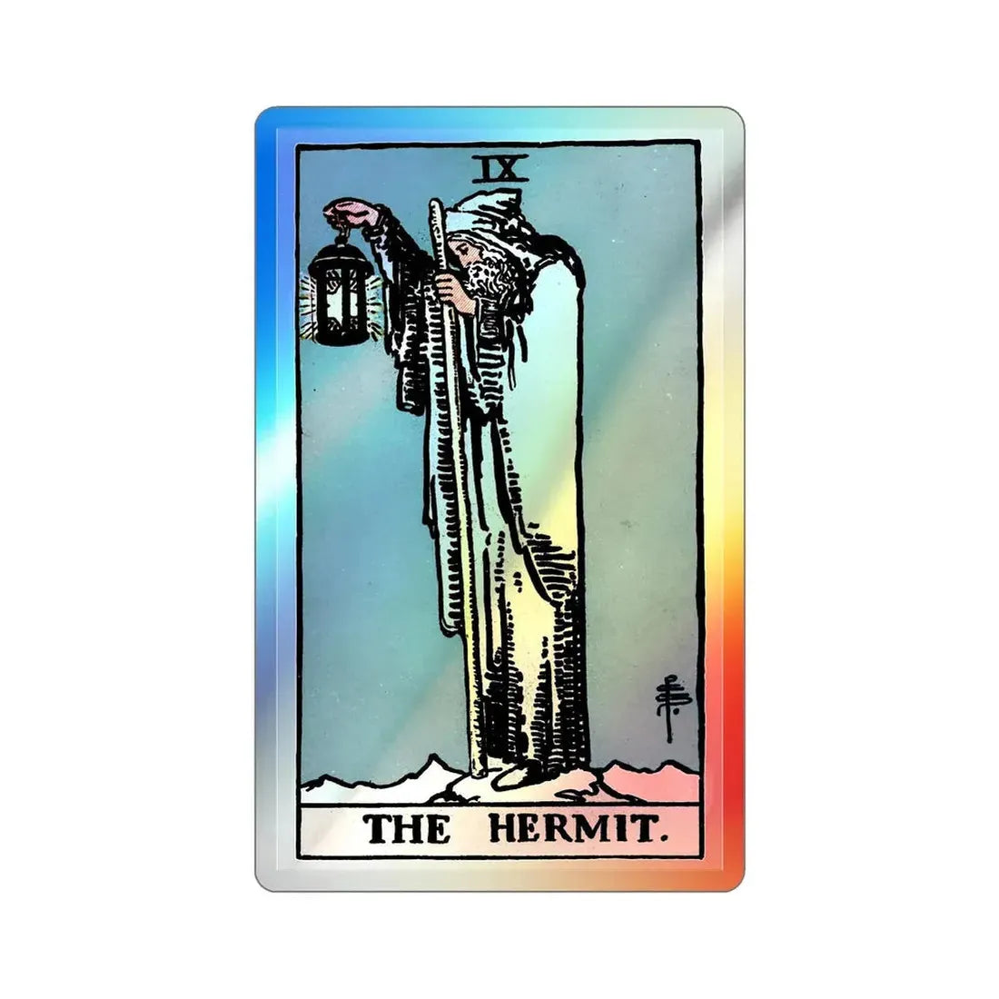 The Hermit (Tarot Card) Holographic STICKER Die-Cut Vinyl Decal 5 Inch Holographic - The Sticker Space