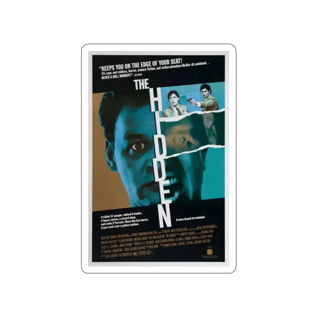 THE HIDDEN 1987 Movie Poster STICKER Vinyl Die-Cut Decal 2 Inch - The Sticker Space