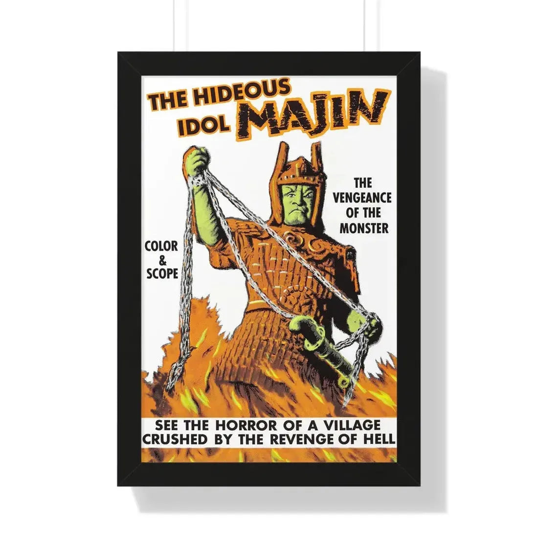 THE HIDEOUS IDOL MAJIN 1966 - Framed Movie Poster 16″ x 24″ Black - The Sticker Space