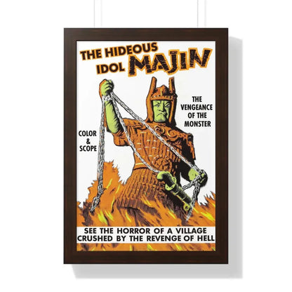 THE HIDEOUS IDOL MAJIN 1966 - Framed Movie Poster 16″ x 24″ Walnut - The Sticker Space