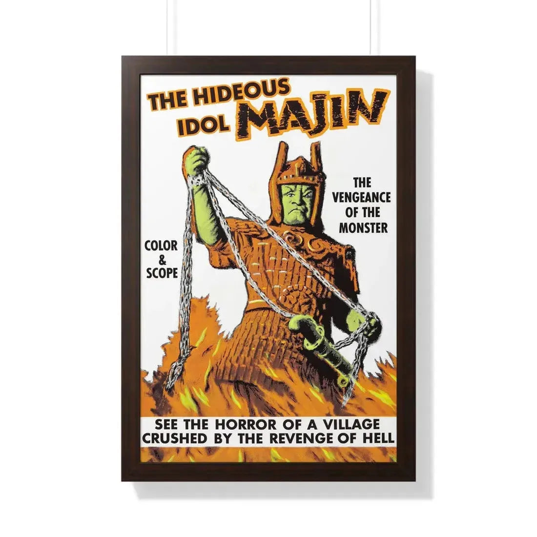 THE HIDEOUS IDOL MAJIN 1966 - Framed Movie Poster 20" x 30" Walnut - The Sticker Space