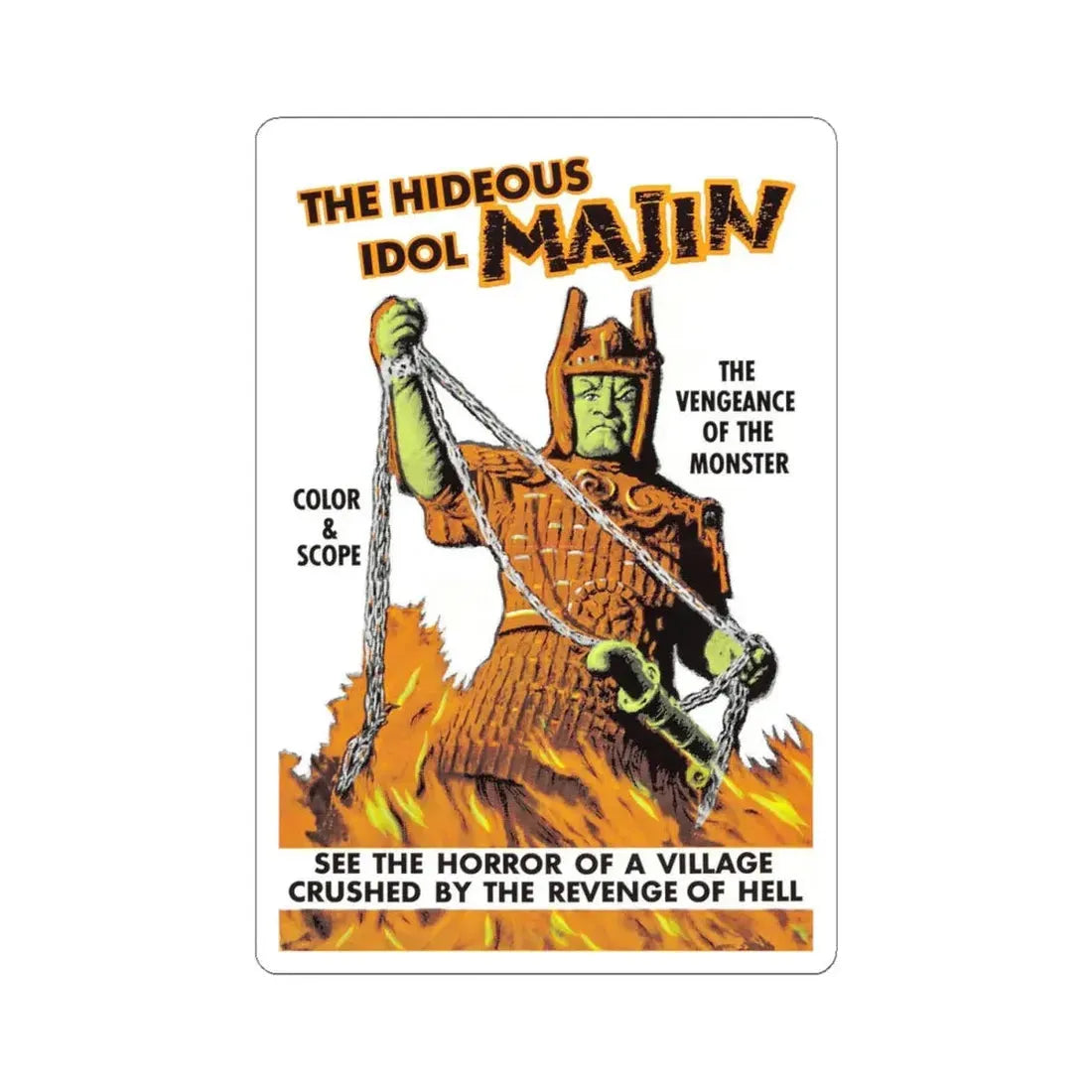 THE HIDEOUS IDOL MAJIN 1966 Movie Poster - STICKER Vinyl Kiss-Cut Decal 4 Inch White - The Sticker Space