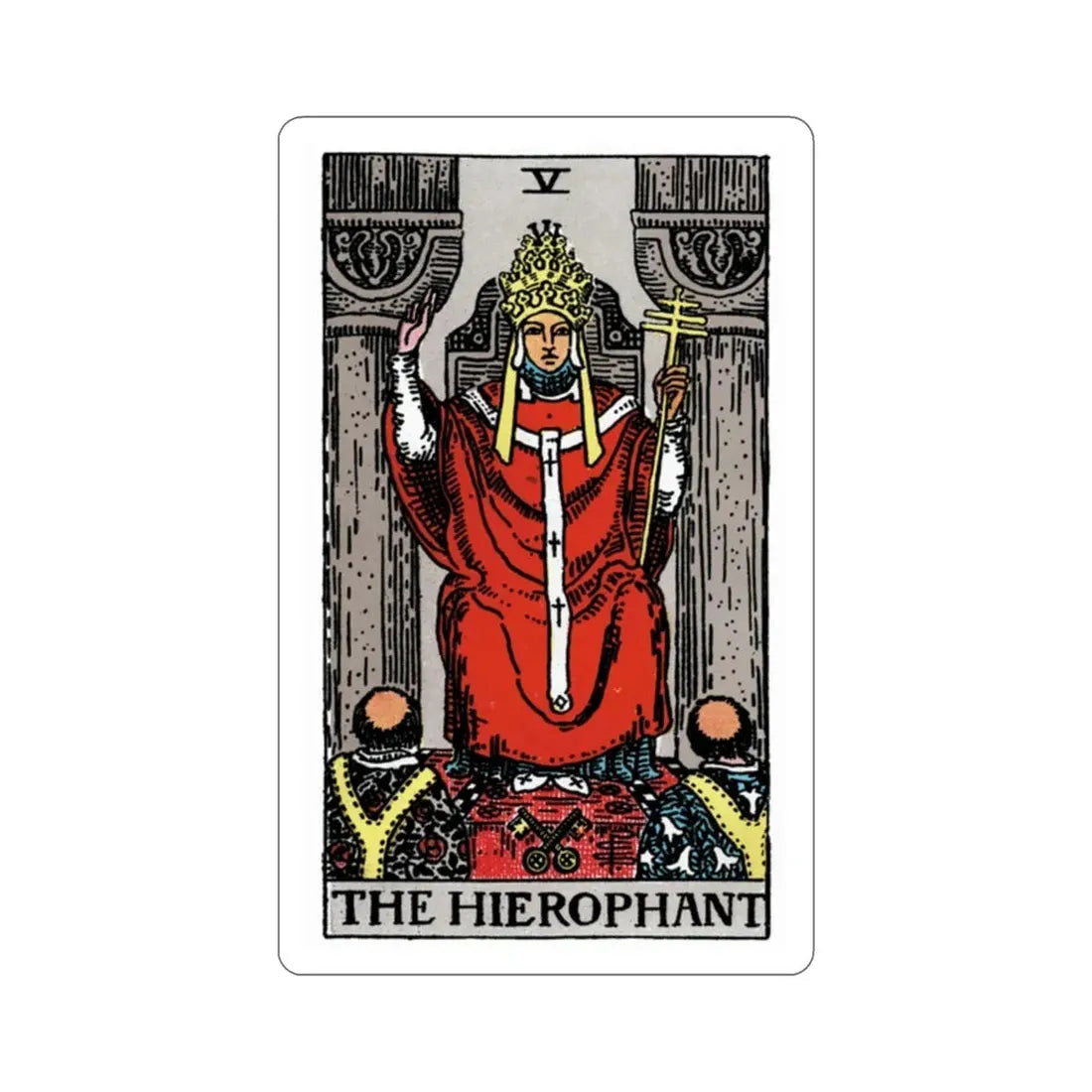 The Hierophant (Rider Waite Tarot Deck) STICKER Vinyl Die-Cut Decal 2 Inch - The Sticker Space