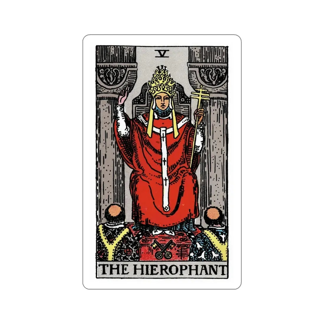 The Hierophant (Rider Waite Tarot Deck) STICKER Vinyl Die-Cut Decal 4 Inch - The Sticker Space