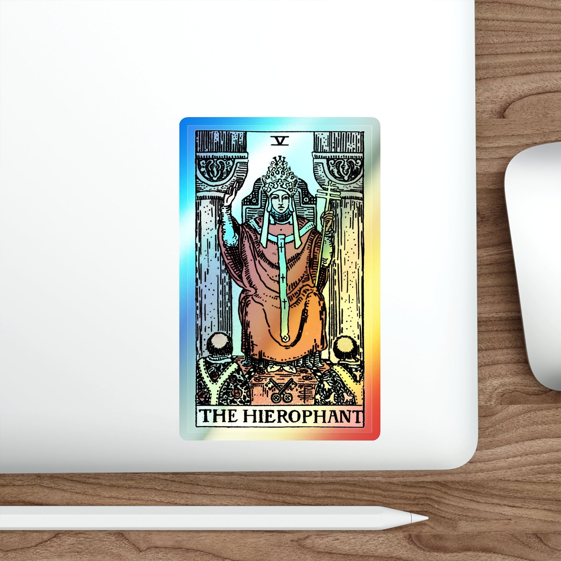 The Hierophant (Tarot Card) Holographic STICKER Die-Cut Vinyl Decal-The Sticker Space
