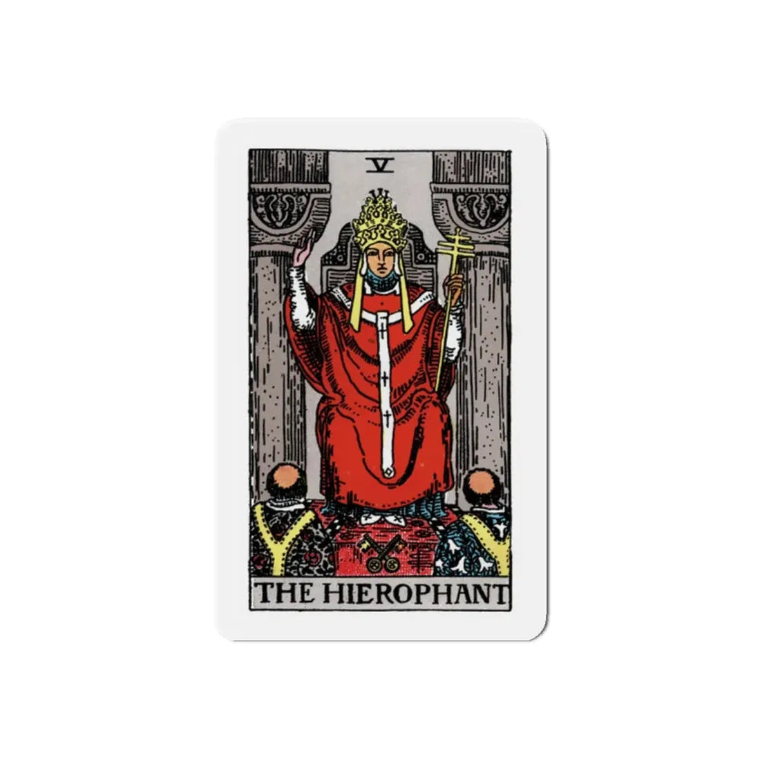 The Hierophant (Tarot Card) Refrigerator Magnet 2 Inch - The Sticker Space