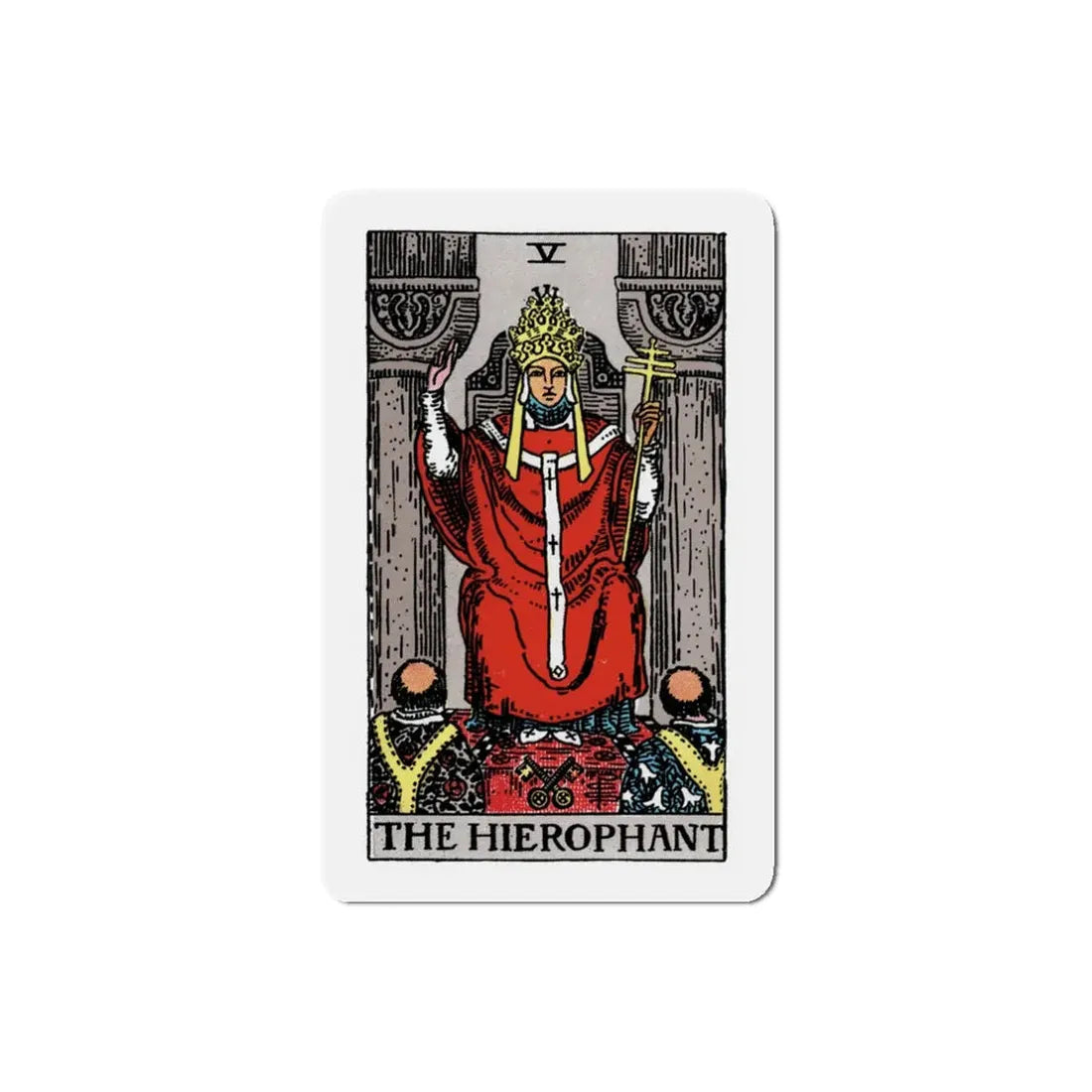 The Hierophant (Tarot Card) Refrigerator Magnet 3 Inch - The Sticker Space