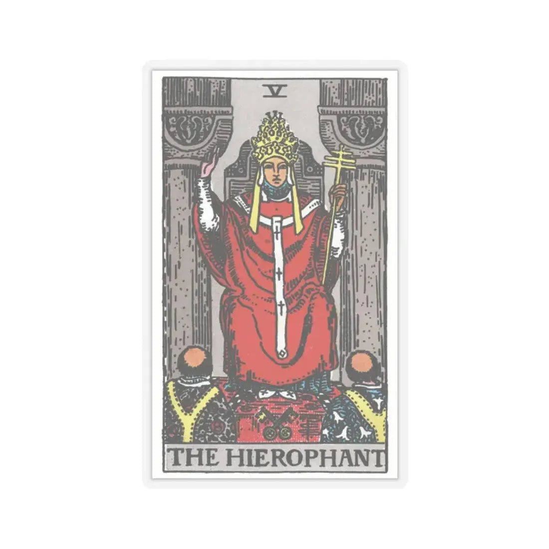 The Hierophant (Tarot Card) STICKER Vinyl Kiss-Cut Decal 2 Inch Transparent - The Sticker Space