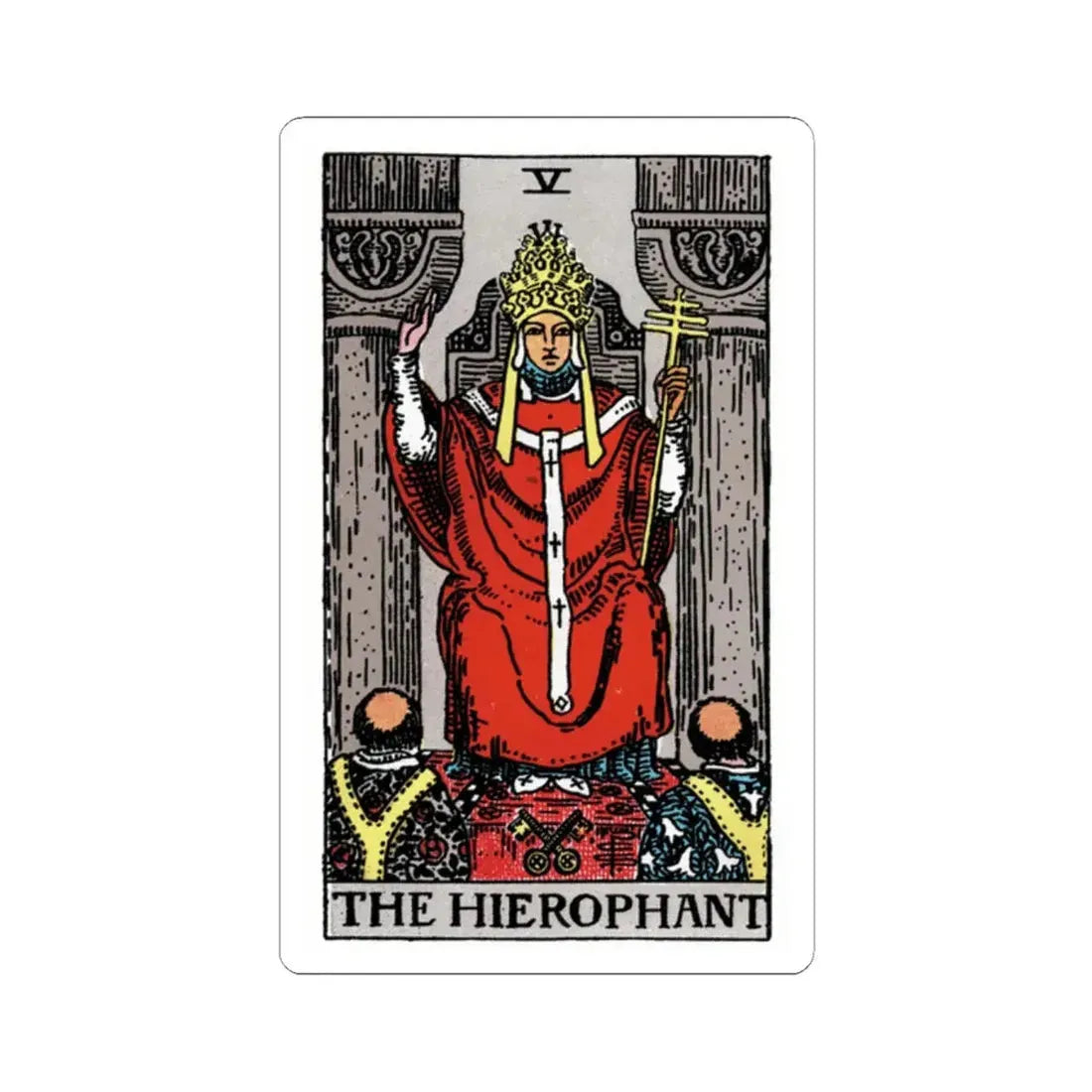 The Hierophant (Tarot Card) STICKER Vinyl Kiss-Cut Decal 2 Inch White - The Sticker Space