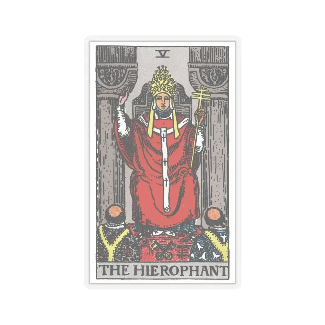 The Hierophant (Tarot Card) STICKER Vinyl Kiss-Cut Decal 3 Inch Transparent - The Sticker Space