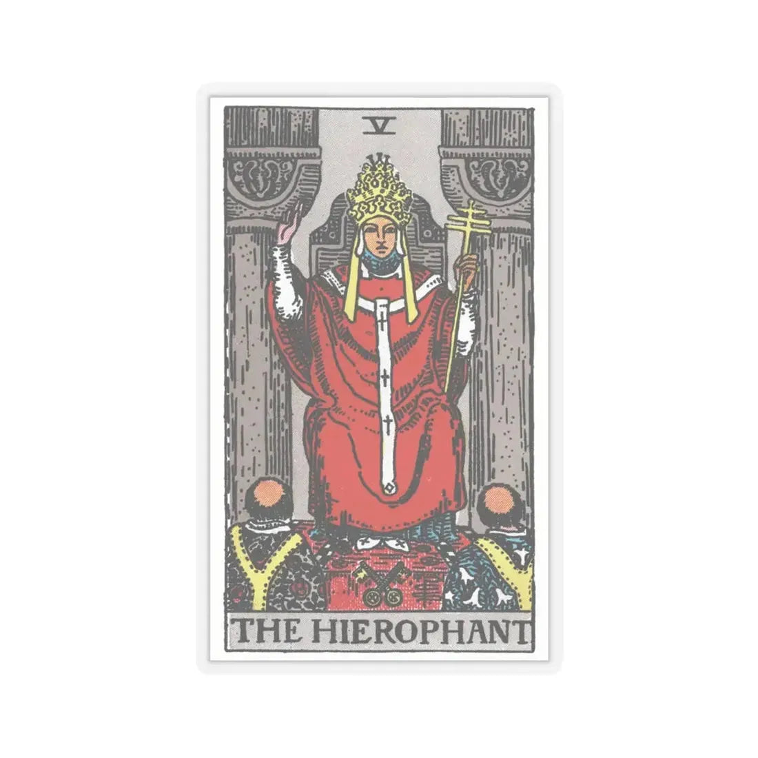 The Hierophant (Tarot Card) STICKER Vinyl Kiss-Cut Decal 4 Inch Transparent - The Sticker Space