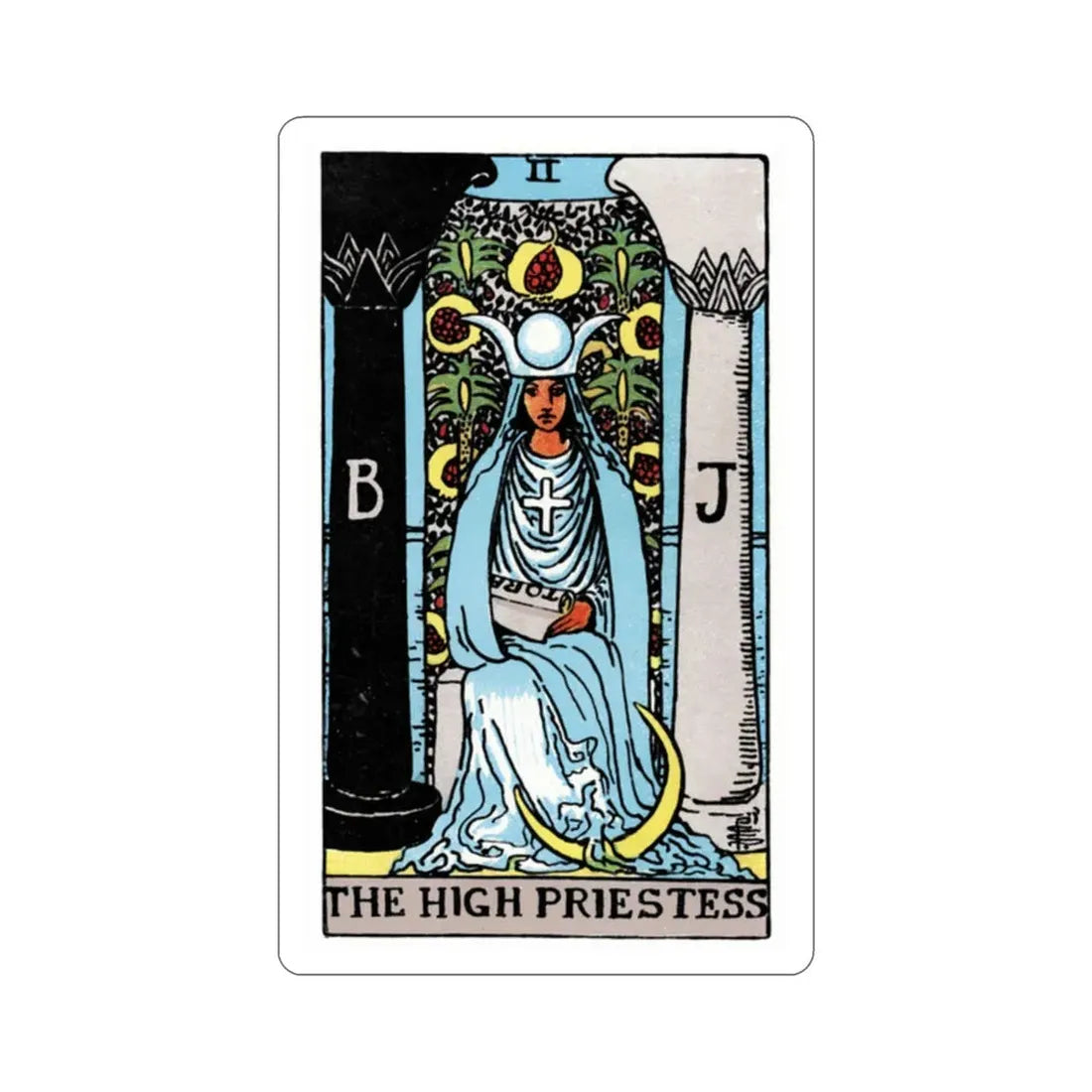 The High Priestess (Rider Waite Tarot Deck) STICKER Vinyl Die-Cut Decal 2 Inch - The Sticker Space