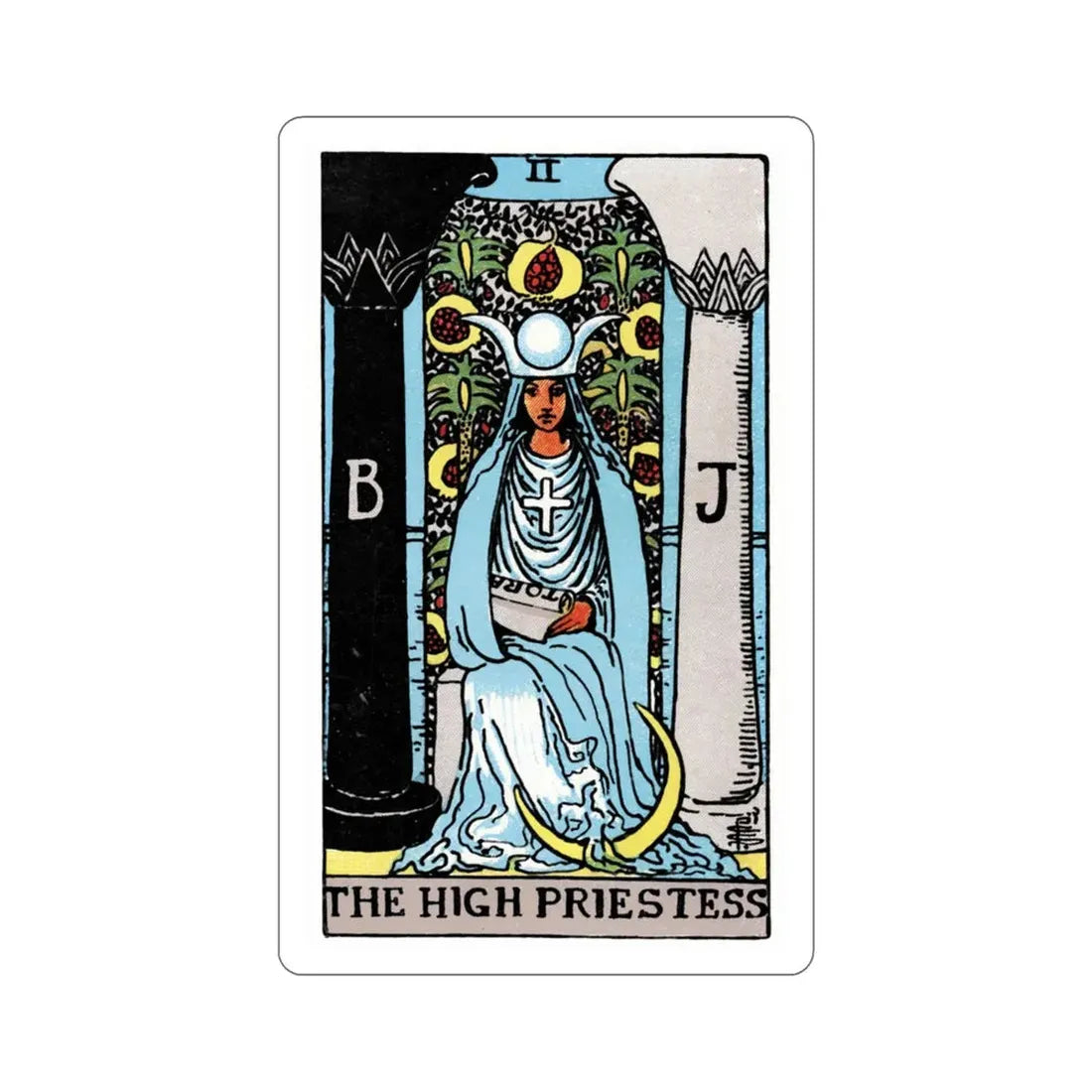 The High Priestess (Rider Waite Tarot Deck) STICKER Vinyl Die-Cut Decal 3 Inch - The Sticker Space