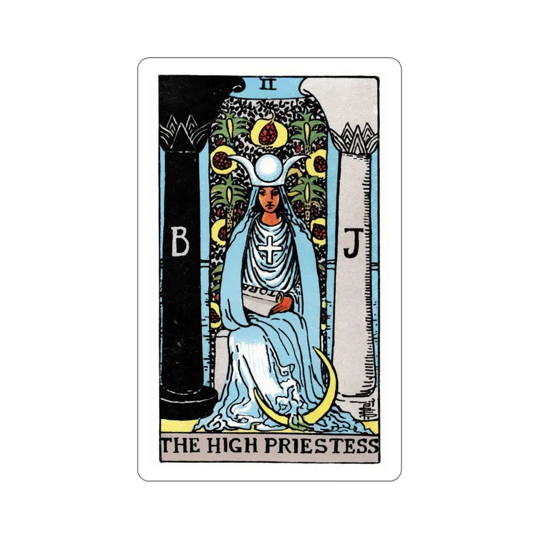 The High Priestess (Rider Waite Tarot Deck) STICKER Vinyl Die-Cut Decal 4 Inch - The Sticker Space