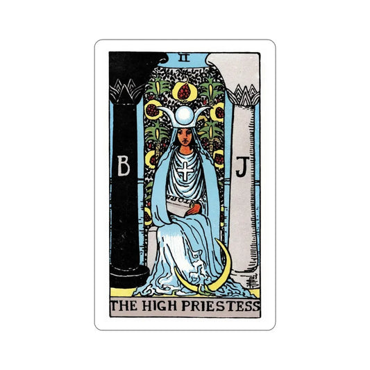 The High Priestess (Rider Waite Tarot Deck) STICKER Vinyl Die-Cut Decal 6 Inch - The Sticker Space