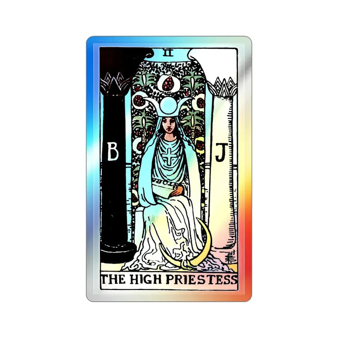The High Priestess (Tarot Card) Holographic STICKER Die-Cut Vinyl Decal 2 Inch Holographic - The Sticker Space