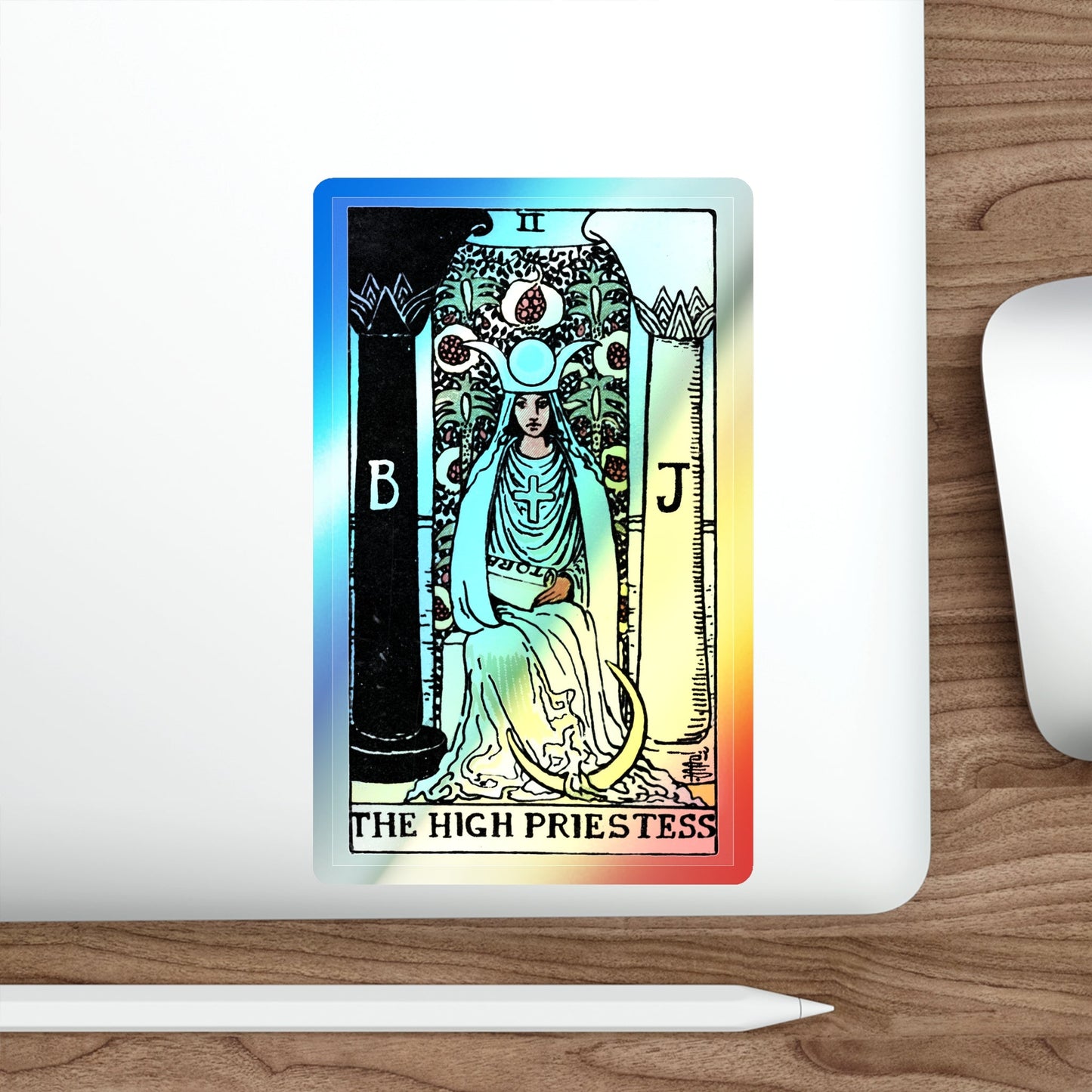 The High Priestess (Tarot Card) Holographic STICKER Die-Cut Vinyl Decal-The Sticker Space