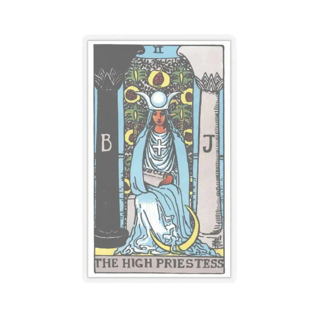 The High Priestess (Tarot Card) STICKER Vinyl Kiss-Cut Decal 2 Inch Transparent - The Sticker Space
