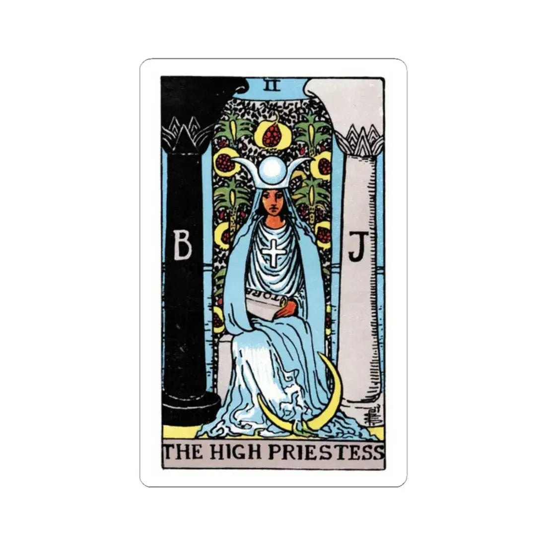 The High Priestess (Tarot Card) STICKER Vinyl Kiss-Cut Decal 2 Inch White - The Sticker Space