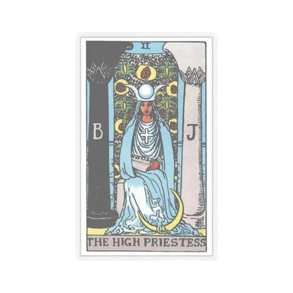 The High Priestess (Tarot Card) STICKER Vinyl Kiss-Cut Decal 3 Inch Transparent - The Sticker Space