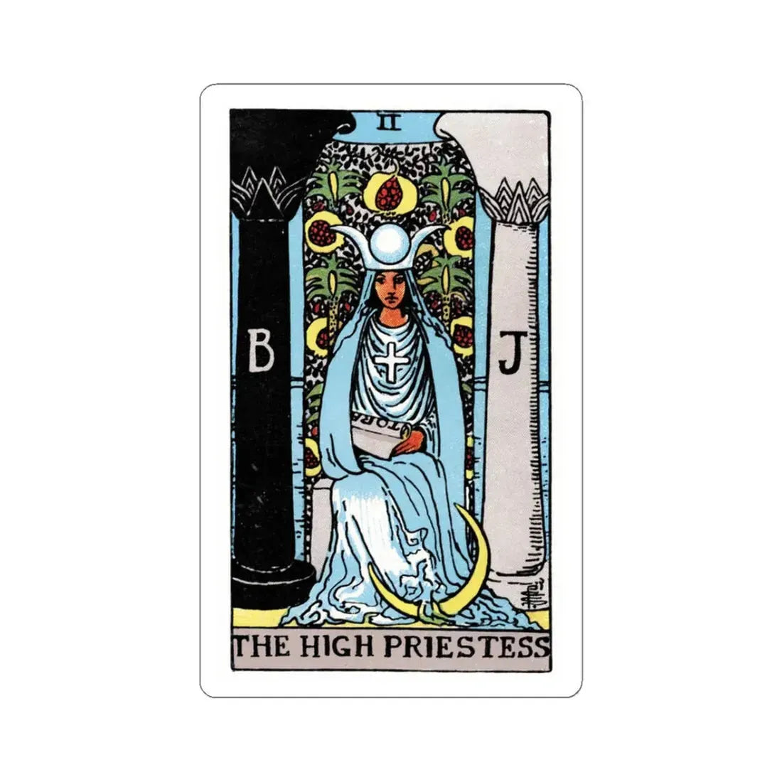 The High Priestess (Tarot Card) STICKER Vinyl Kiss-Cut Decal 3 Inch White - The Sticker Space