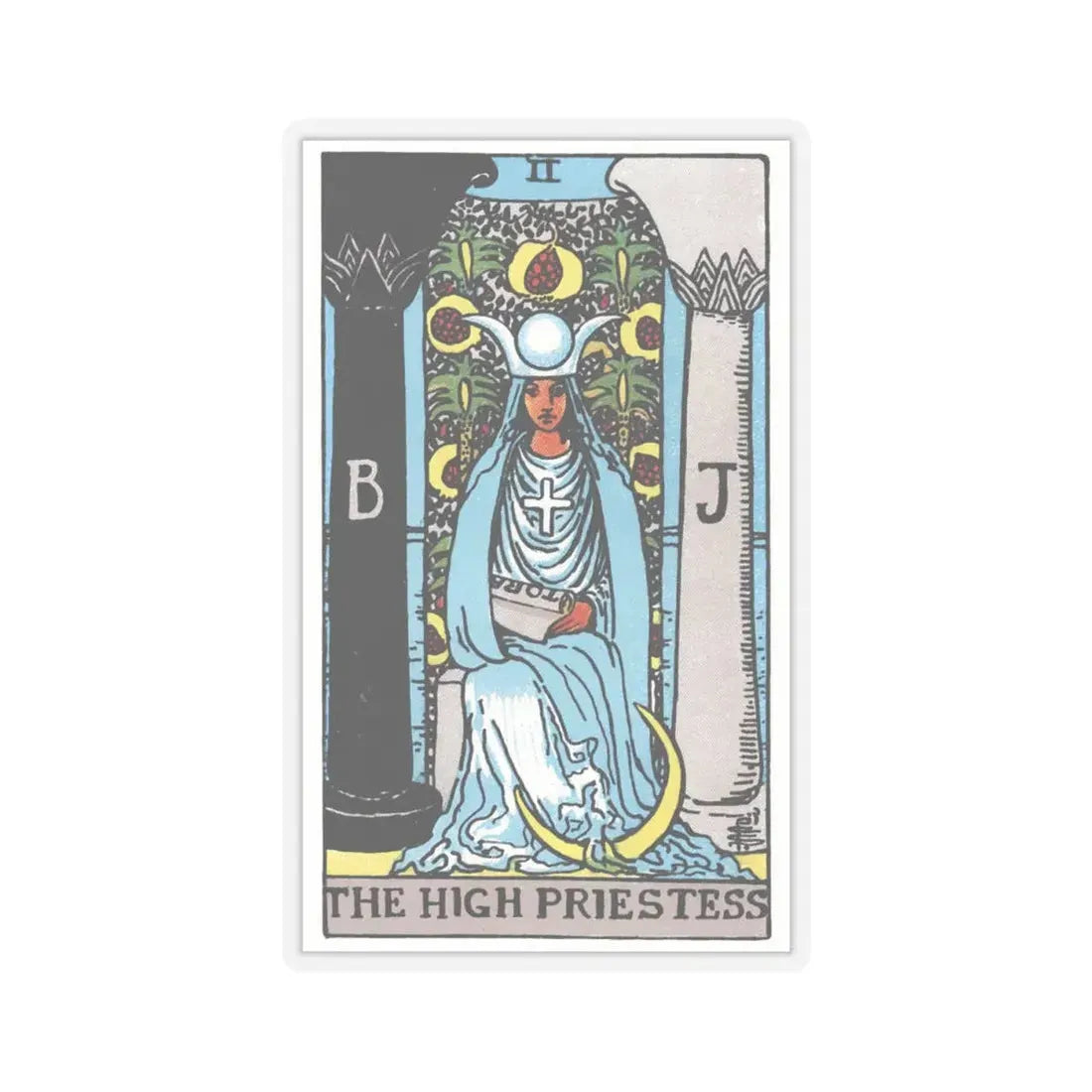 The High Priestess (Tarot Card) STICKER Vinyl Kiss-Cut Decal 4 Inch Transparent - The Sticker Space