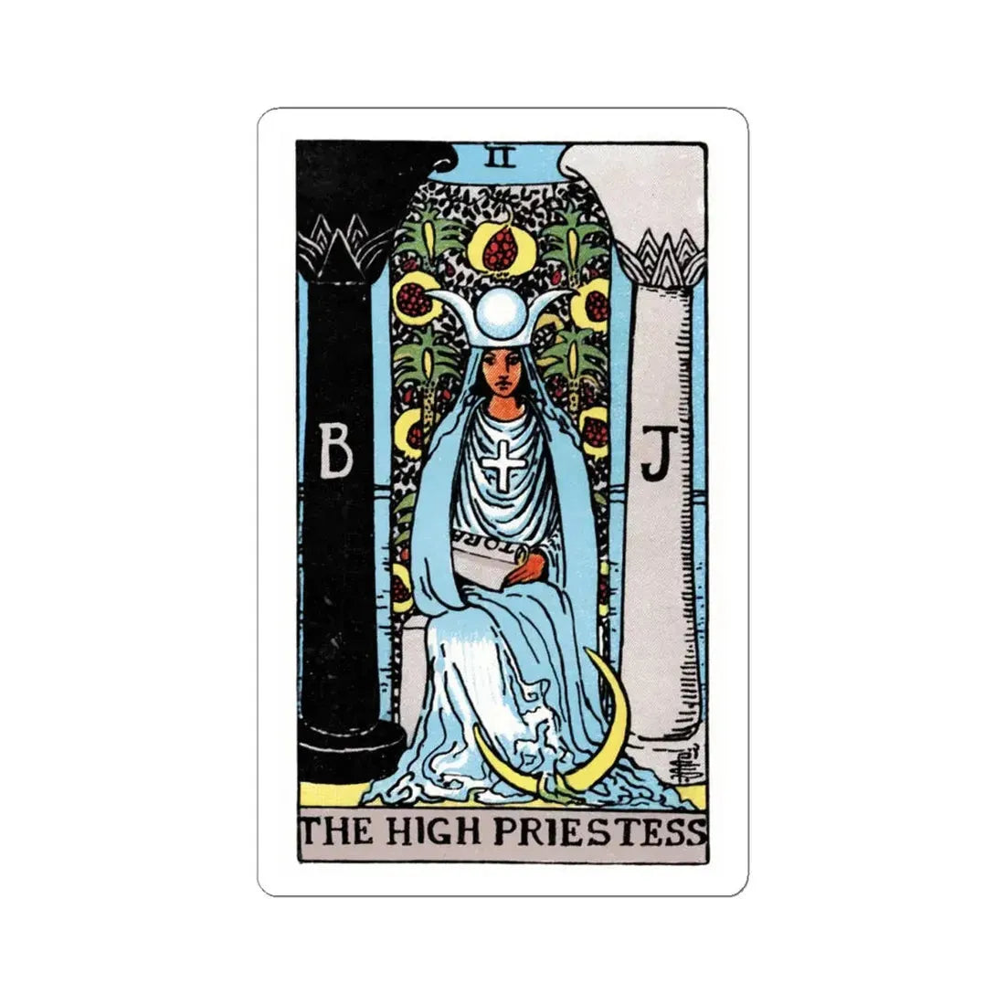 The High Priestess (Tarot Card) STICKER Vinyl Kiss-Cut Decal 4 Inch White - The Sticker Space