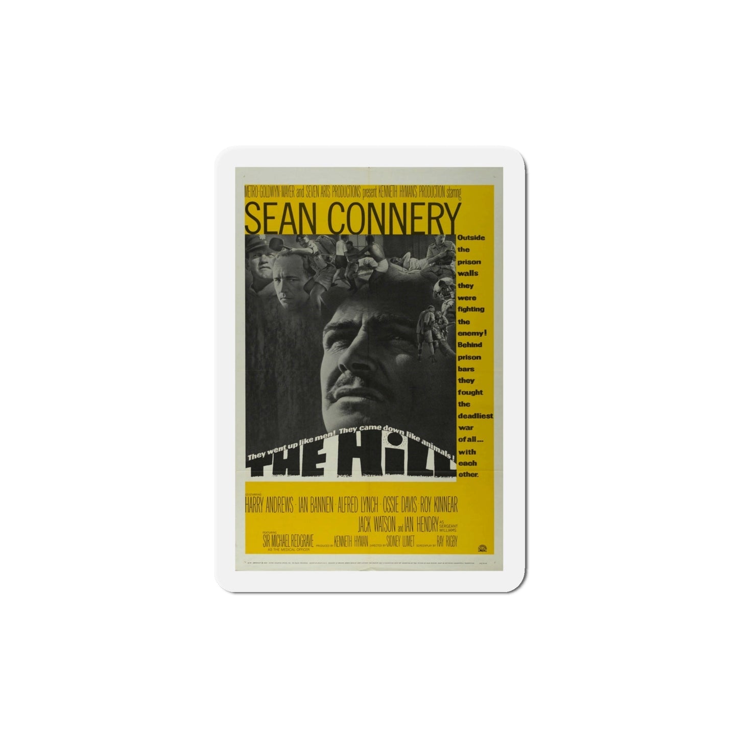 The Hill 1965 Movie Poster Die-Cut Magnet-4 Inch-The Sticker Space